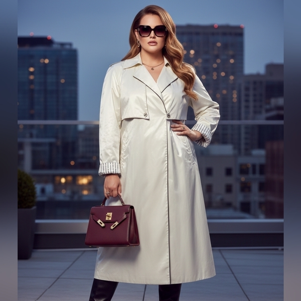 Chic Cream Trench Coat for Women
